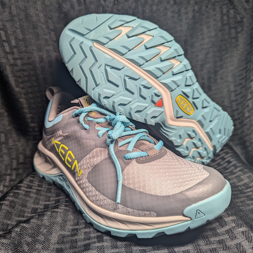 Baby Blue and Gray Keen Versacore Waterproof Shoes.
